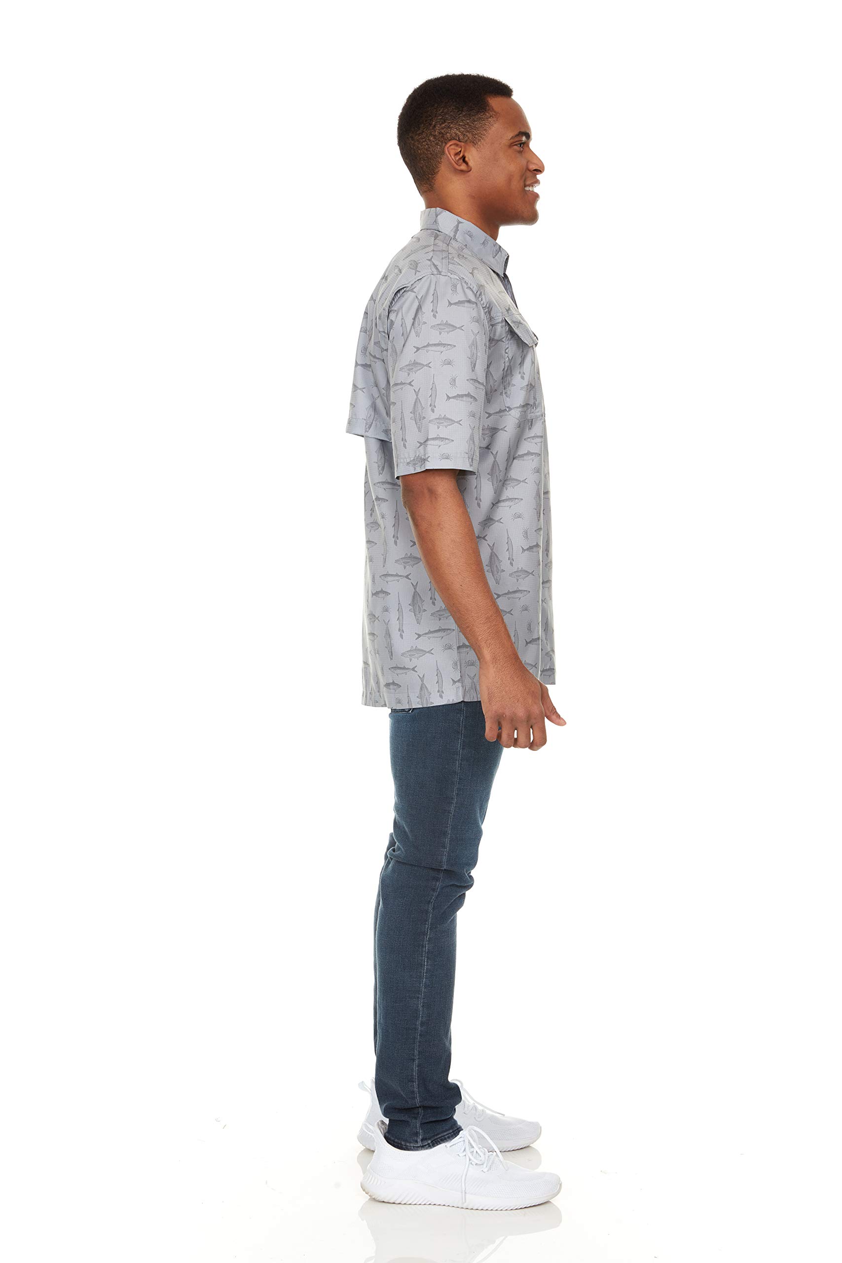 Swiss Alps Mens Short Sleeve Button Down Sun Protection UPF 30+Shirt Quick Dry Cooling Fishing Shirts Casual Summer Tops - Image 4