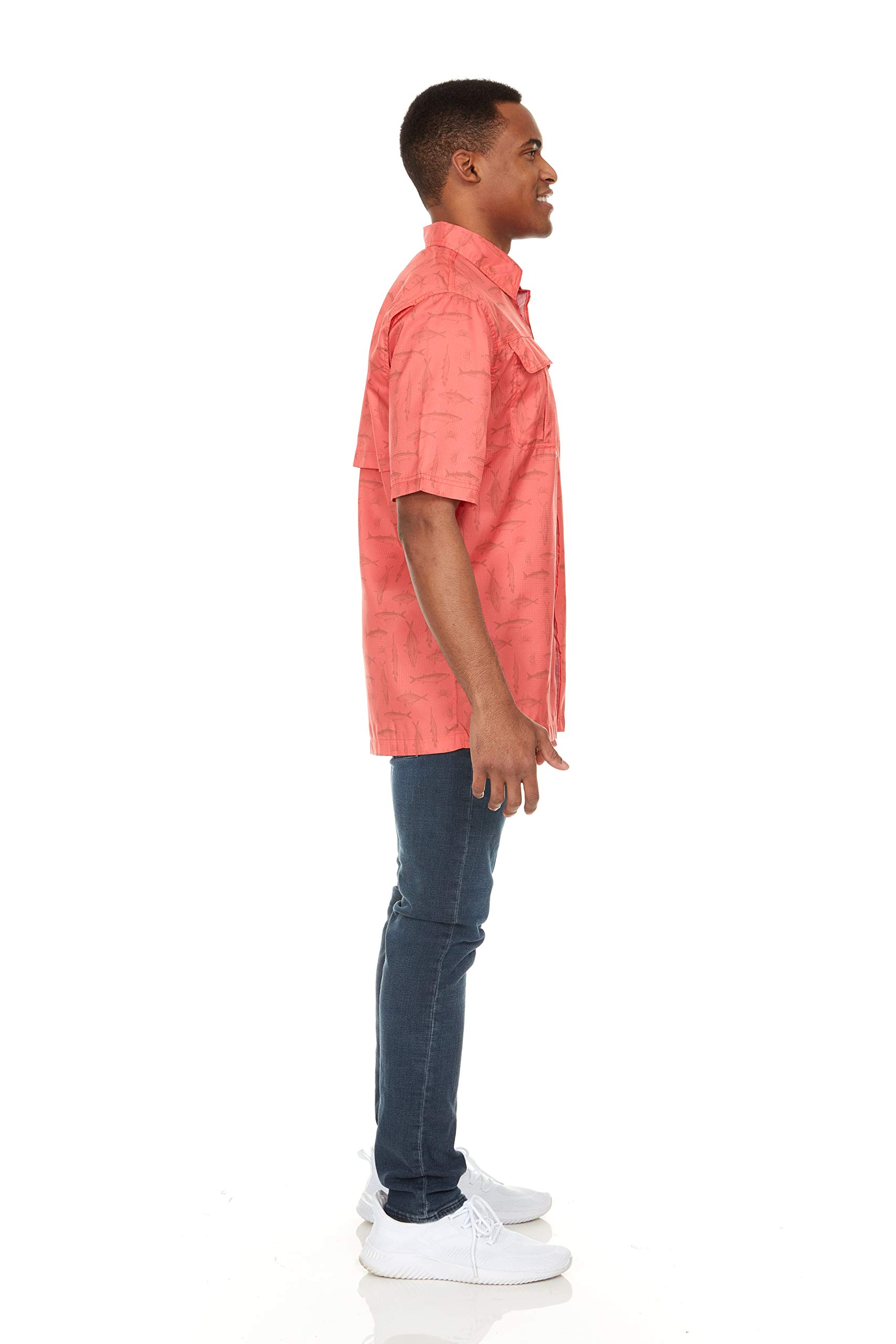 Swiss Alps Mens Short Sleeve Button Down Sun Protection UPF 30+Shirt Quick Dry Cooling Fishing Shirts Casual Summer Tops - Image 3