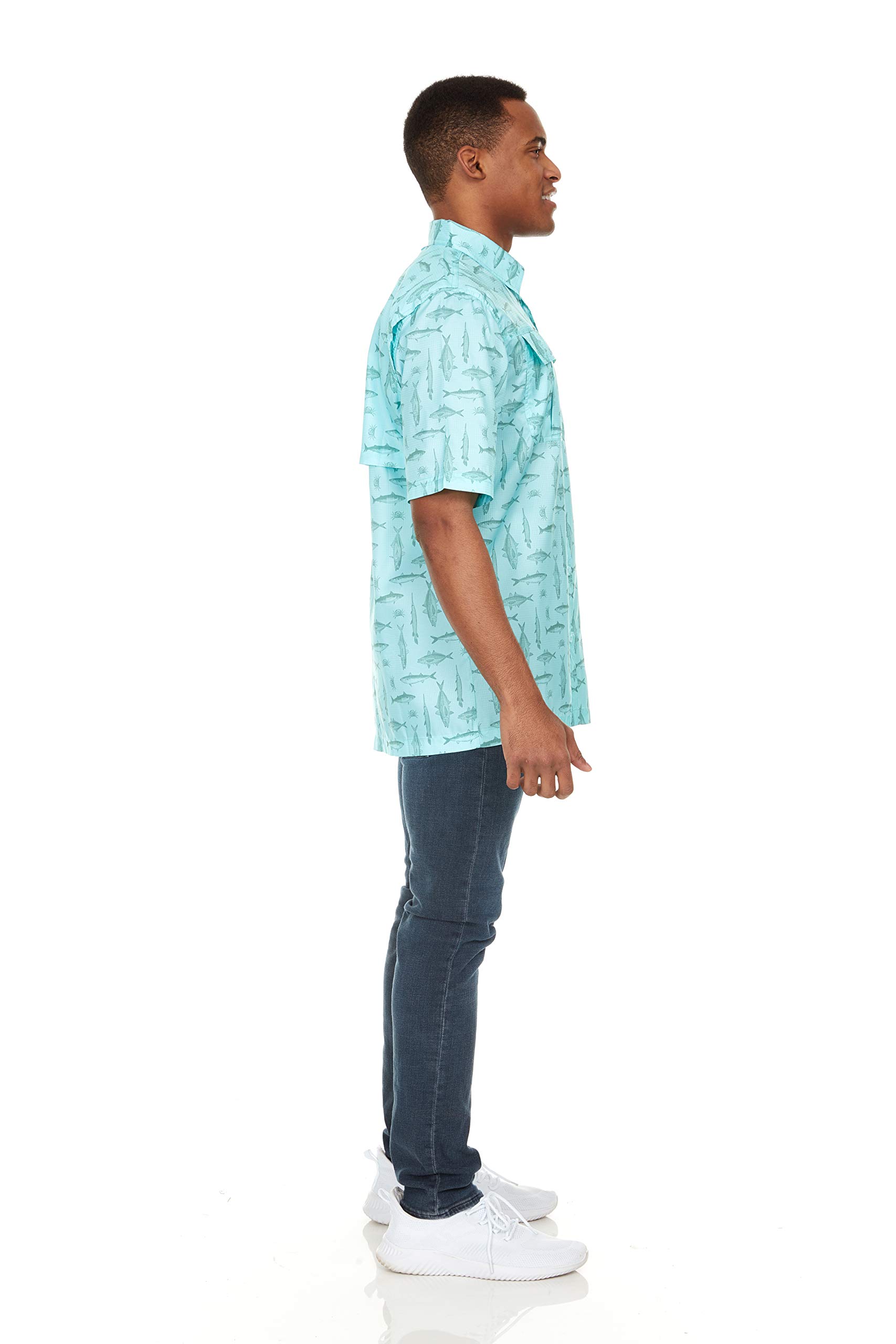 Swiss Alps Mens Short Sleeve Button Down Sun Protection UPF 30+Shirt Quick Dry Cooling Fishing Shirts Casual Summer Tops - Image 4