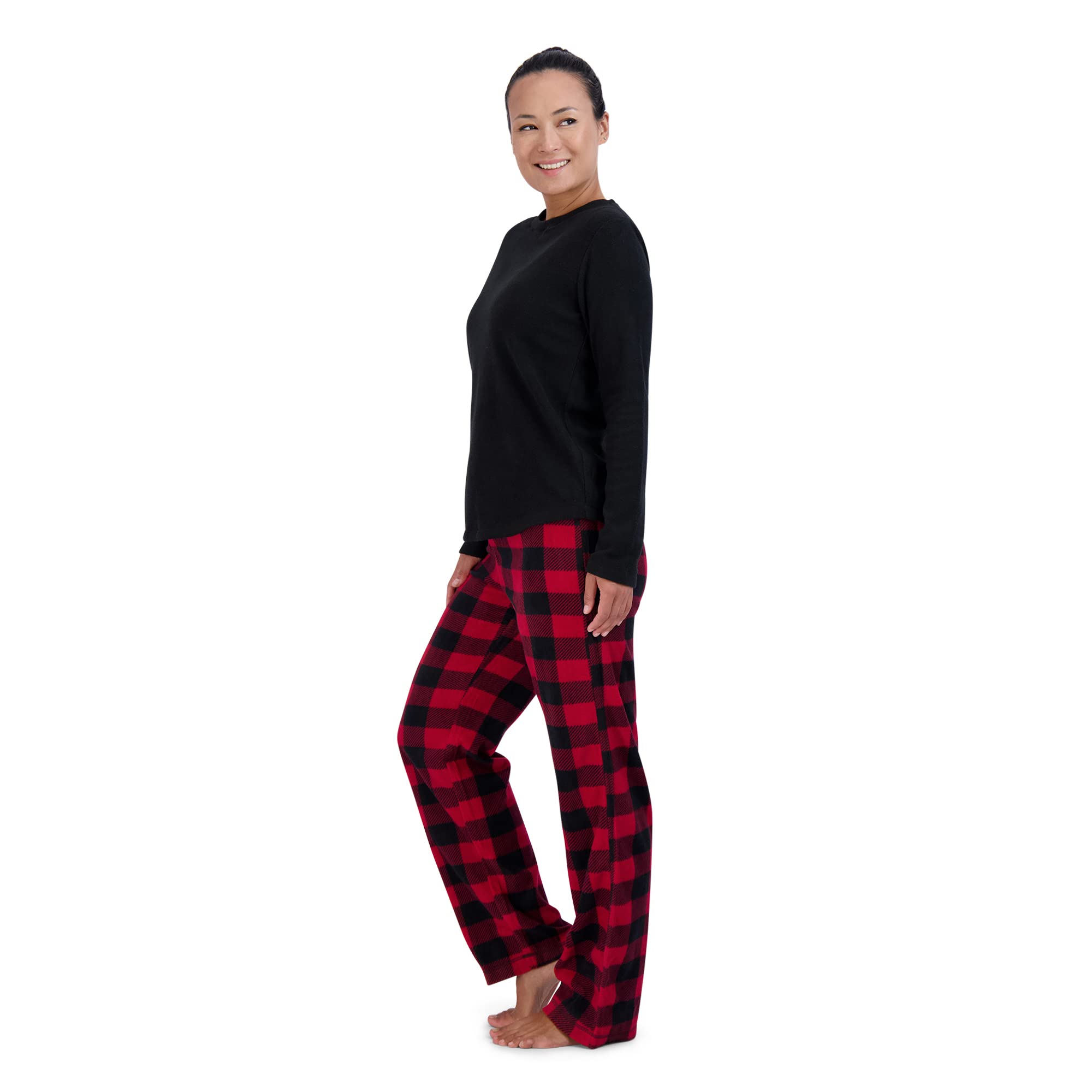 Swiss Alps Womens 2 Piece Pajama Set Super Soft Long Sleeve Top with Pants Lounge Set Tracksuit Sets Microfleece Sleepwear - Image 3